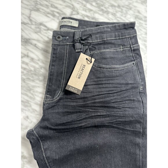 Kenneth Cole Slim Fit Reaction Jeans Mens 32 x 30 Gray Pewter Stretch Tapered - Picture 4 of 9
